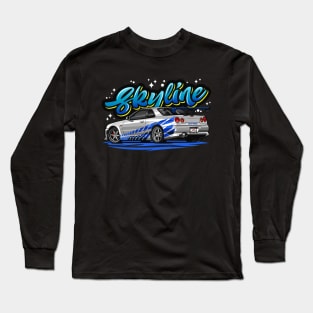 Skyline GTR R-34 (Ice Blue) Long Sleeve T-Shirt